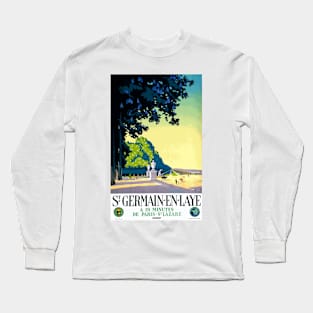 St. Germain en Laye, France - Vintage Travel Poster Design Long Sleeve T-Shirt